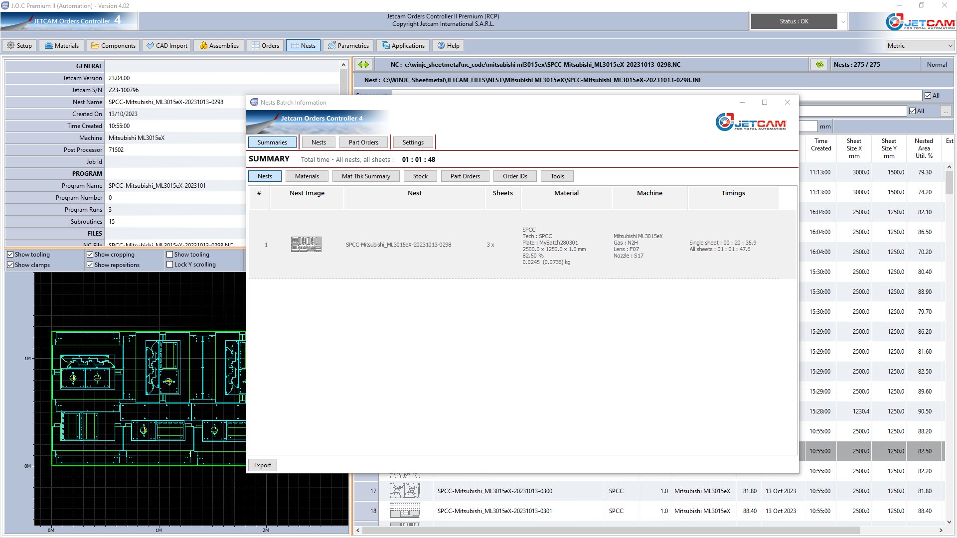 Select one or more nests, and export a wide variety of highly configurable information.